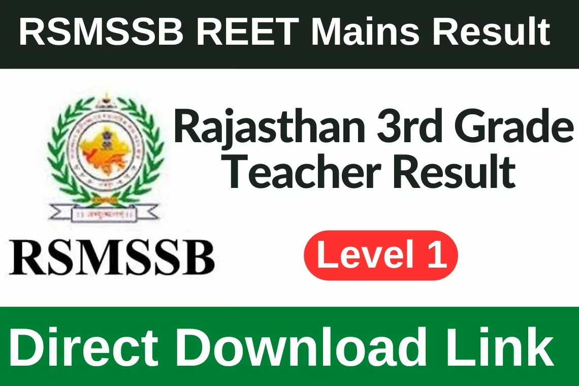 REET Mains Level 1 Result 2023 PDF Download रीट मैन्स लेवल 1 रिजल्ट २०२३पीडीऍफ़ डाउनलोड